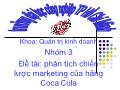 Đề tài Phân tích chiến lược marketing của hãng Coca Cola
