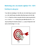 Marketing cho các doanh nghiệp nhỏ - định hướng và sáng tạo
