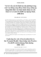 Vai trò của cán bộ lãnh đạo địa phương trong một Can thiệp cộng đồng nhằm tăng cường áp dụng kiến thức vào thực hành chăm sóc sức khoẻ trẻ sơ sinh (NeoKIP) tại Quảng Ninh, 2008-2011