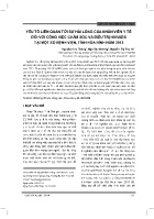 Yếu tố liên quan tới sự hài lòng của nhân viên y tế đối với công việc chăm sóc và điều trị HIV/AIDS tạı một số bệnh viện, tinh Hòa Bình năm 2013